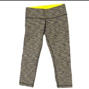 Lululemon - Wunder Under Crop Leggings Diamond Space Dye Slate Clarity Yellow